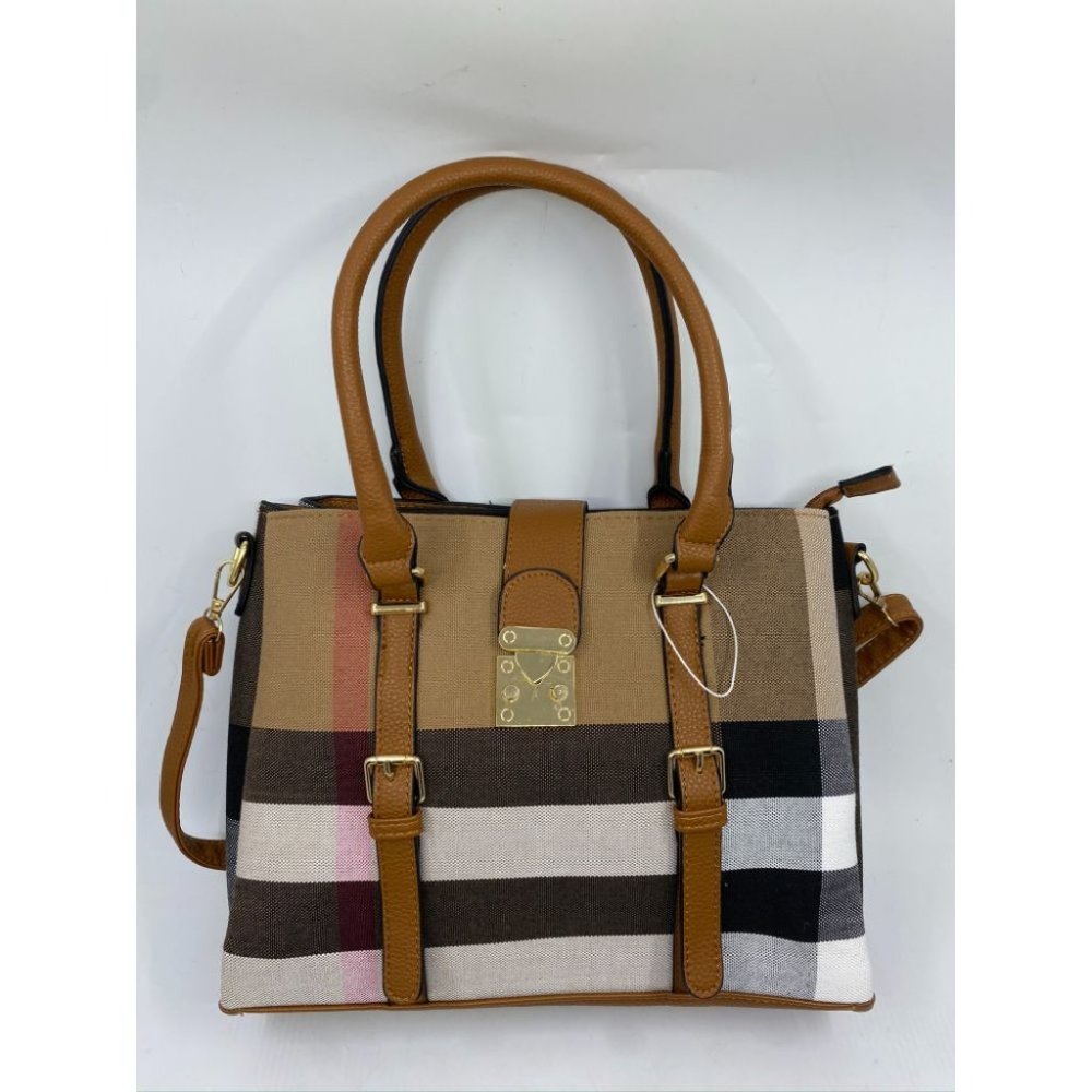 NWT! ClosetsNYC Large Plaid Tote Crossbody Bag - Picture 2 of 9